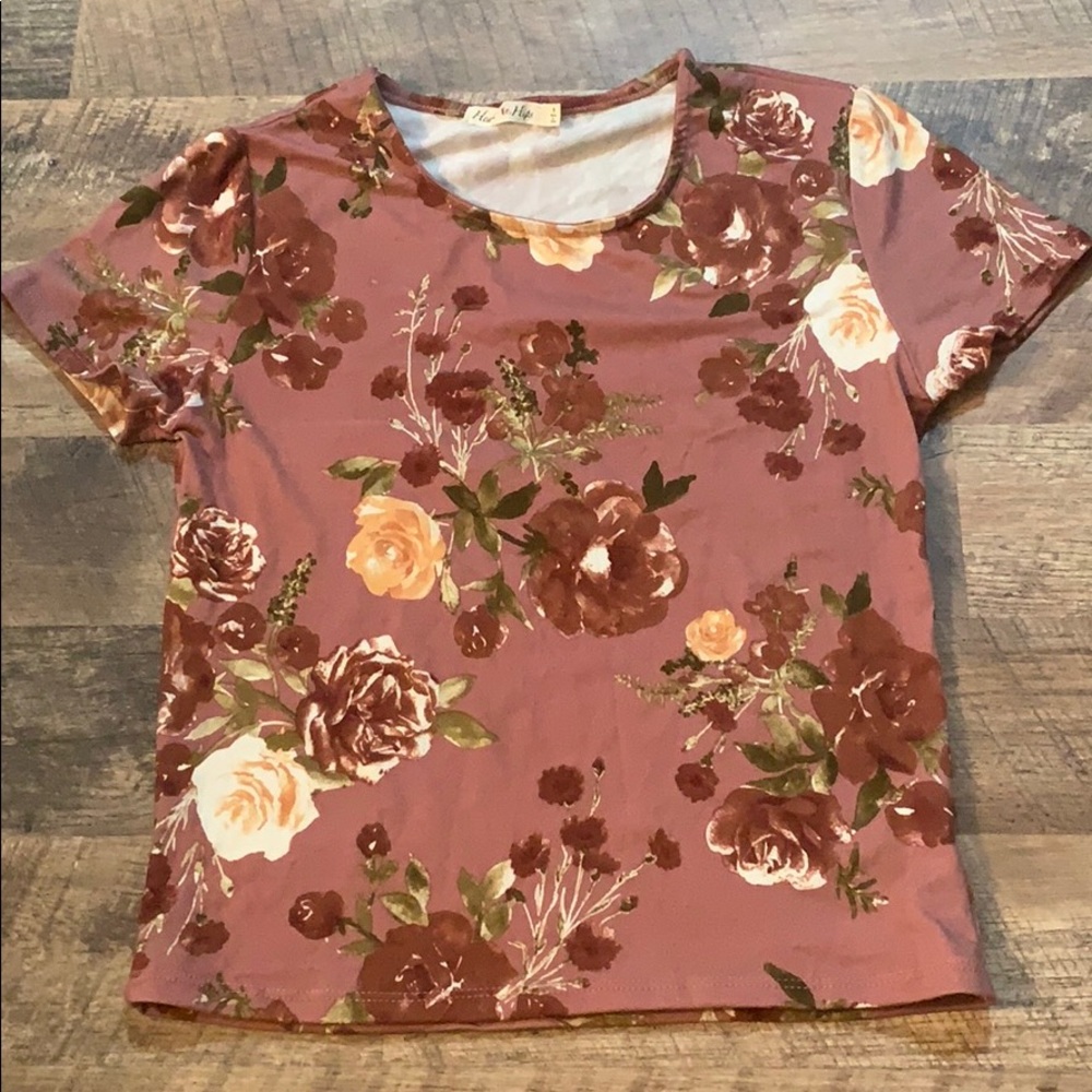 Cropped Flower Shirt